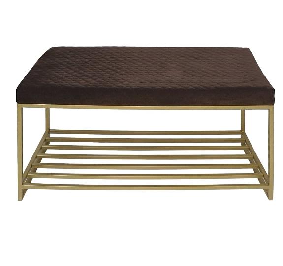 Банкетка коричнево-золотой ОПТ фото 1