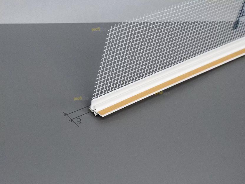 Оконный профиль ProfiGips примыкающий 9 мм с сеткой, белый 2,4 м ОПТ фото 5