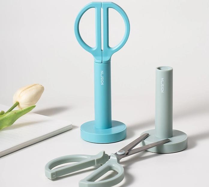 Ножницы Deli ENS051 BLUE Nusign офисные 180мм ручки пластиковые титановое покрытие сталь голубой фото 2