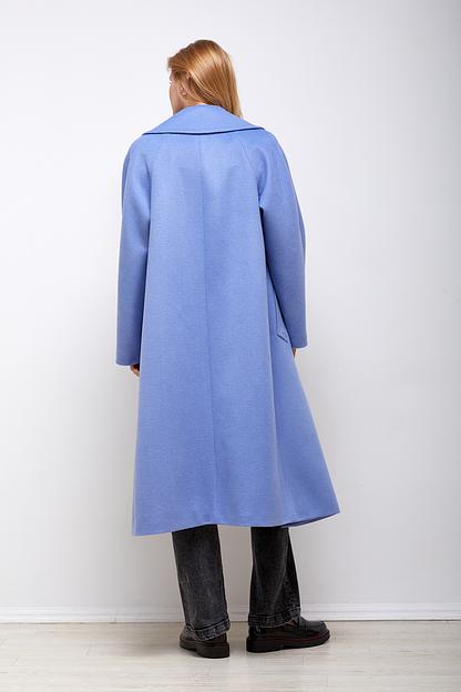 Женское демисезонное пальто двубортное Mmoda голубой, арт.2223425-7 фото 4