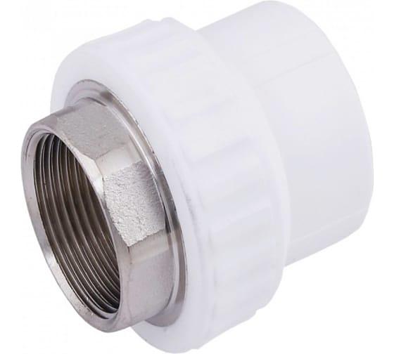 Муфта комбинированная 40x1 1/4' ВР под ключ полипропиленовая PPR белая фото 1