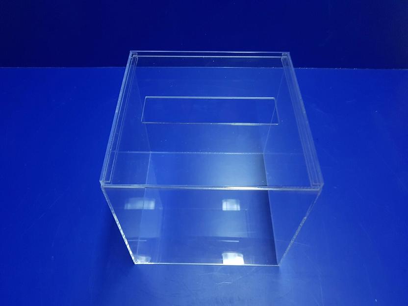 Настольный короб из прозрачного оргстекла марки плексиглас для сбора батареек. Производство оптом и в розницу. фото 3