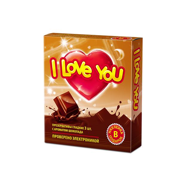 Презервативы I Love You® №3, с ароматом шоколада 3 шт, опт фото 1