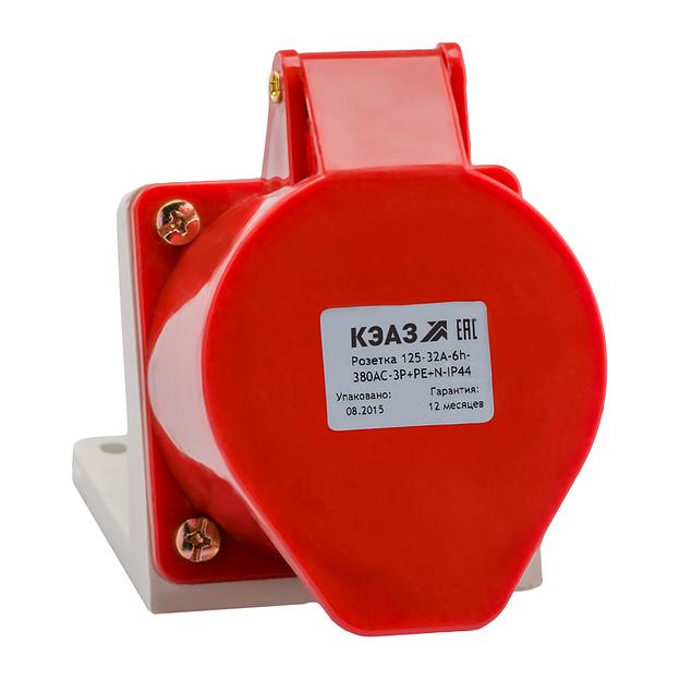 Розетка для монтажа на поверхность 125-32А-6h-380AC-3P+PE+N-IP44 фото 1
