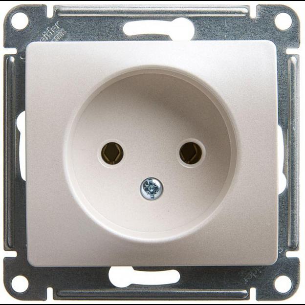 Systeme electric GSL000641 GLOSSA РОЗЕТКА без заземления, 16А, 250В, механизм, ПЕРЛАМУТР фото 1