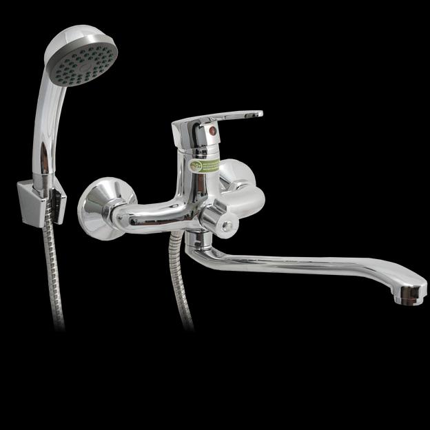 Смеситель ванно-душевой одноручный "Juguni" с металлическим шлангом фото 1