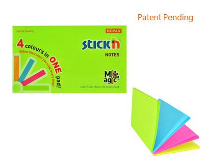 Блок самоклеящийся бумажный Stick`n Magic 21573 76x127мм 100лист. 70г/м2 неон 4цв.в упак. фото 1