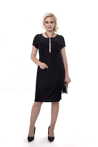 Женское платье, чёрный с люрексом, 4080П, опт фото 1