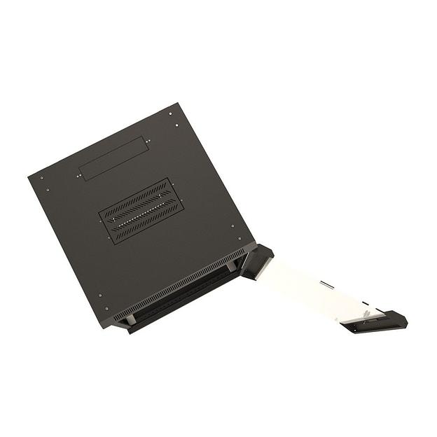 Шкаф серверный Hyperline (TWB-FC-1866-GP-RAL9004) настенный 18U 600x600мм пер.дв.стекл 60кг черный IP20 сталь фото 4