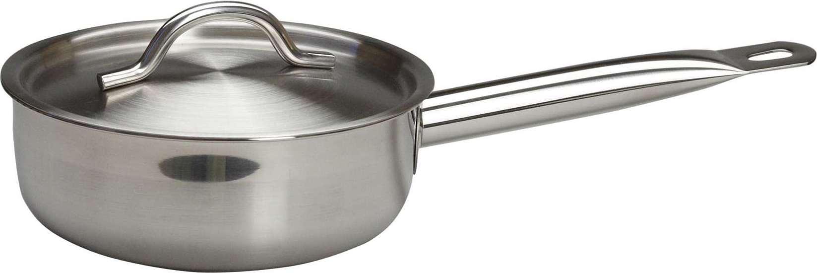 Сотейник  1,7 л. нерж. d=18 см. h=6,5 см. с крышк. тройное дно (индукция) MGsteel /1/10/ фото 1