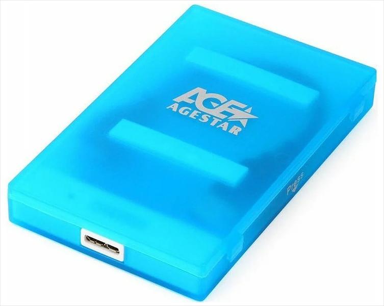 Внешний корпус для hdd AgeStar 3UBCP1-6G SATA пластик синий 2.5" (3UBCP1-6G blue) фото 1