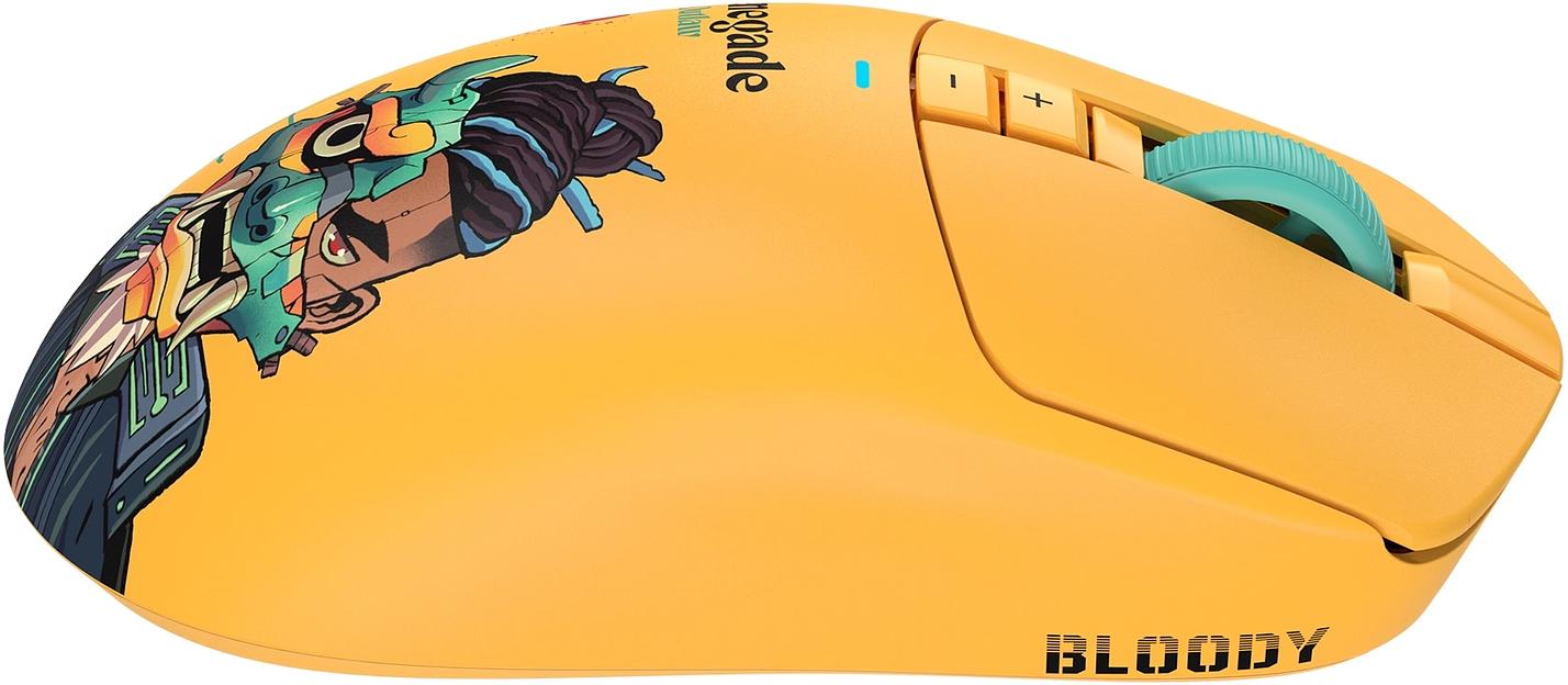 Мышь A4Tech Bloody R72 Ultra желтый оптическая 20000dpi беспров. USB-C 7but фото 4