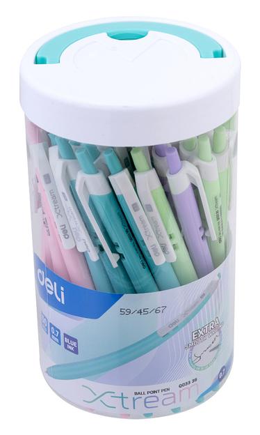 Ручка шариковая Deli EQ03336-1 X-tream авт. 0.7мм ассорти (сир/зел/роз/гол)) синие чернила пластик.стакан (1шт) фото 10