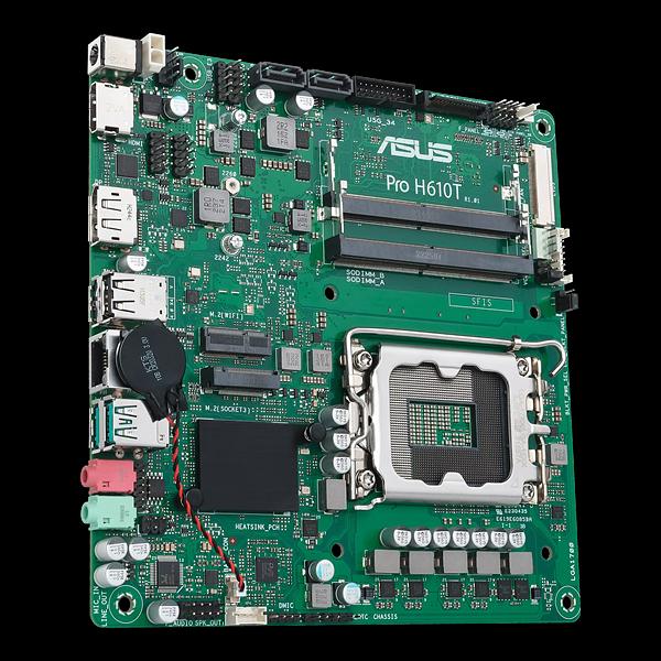 Материнская плата ASUS PRO H610T-CSM, LGA1700, H610, 2*DDR5, DP+HDMI, 2 SATA 6.0, M.2, USB 3.2, USB 2.0, mITX; 90MB1G60-M0EAYC (PRO H610T-CSM) фото 2
