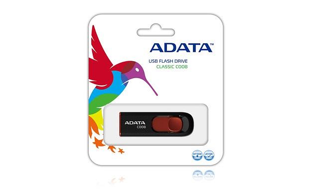 Флеш-накопитель 64GB USB 2.0 ADATA C008 [AC008-64G-RKD] Черный, красный фото 2