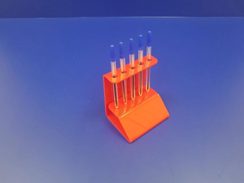 Подставка для ручек карандашей кистей 5 секции.(вертикальное размещение, место для логотипа, красная) фото 1