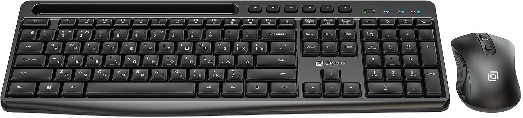 Клавиатура + мышь Оклик S275W клав:черный мышь:черный USB беспроводная slim Multimedia (1993113) фото 3