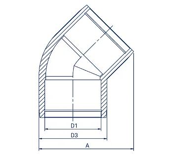 Отвод 45° электросварной Fox PE100 d90 мм, SDR11 фото 2