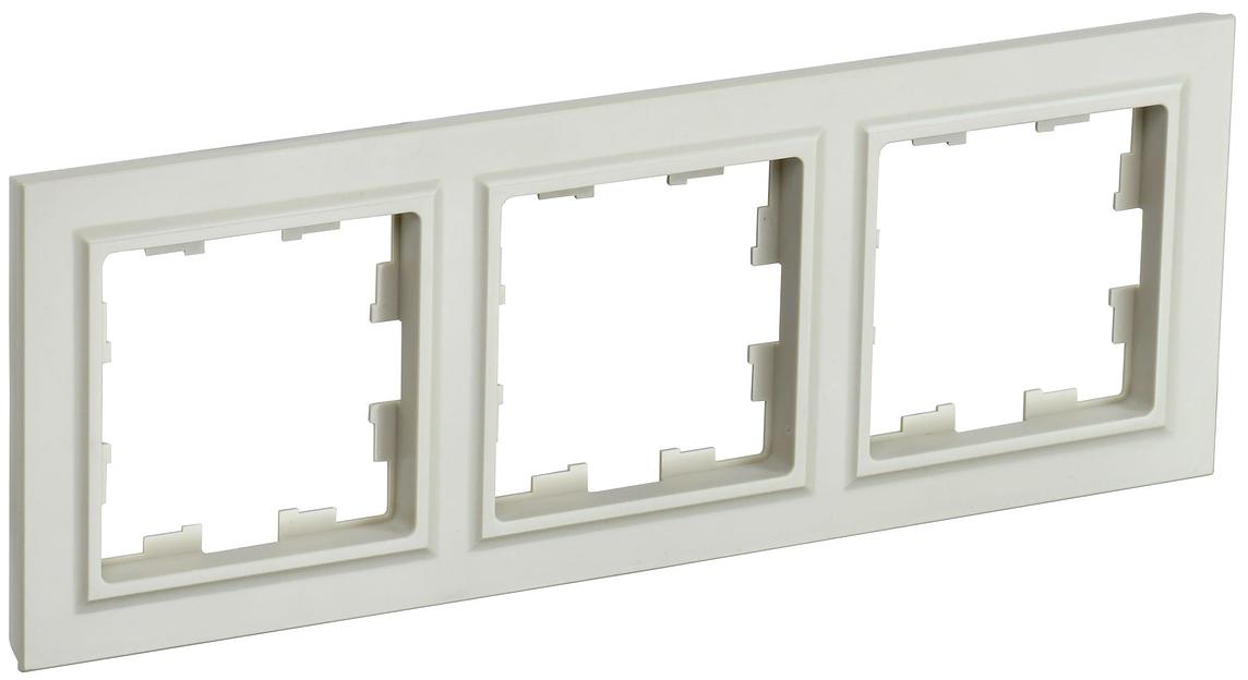 IEK BR-M32-K10 BRITE Рамка 3-мест. РУ-3-БрКр беж. фото 1