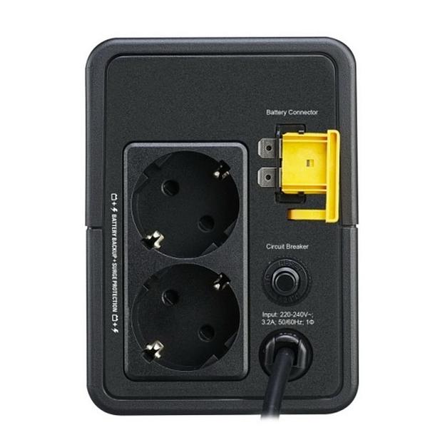 Источник бесперебойного питания APC Easy UPS 700 ВА, 360 Вт, линейно-интерактивный, автоматическая регулировка напряжения, 140-300 В, (2) Schuko CEE 7 розеток батарейное резервирование, входной не отключаемый кабель 1,2 м, размеры (В x Ш x Г) 138 x 98 x 3 фото 2