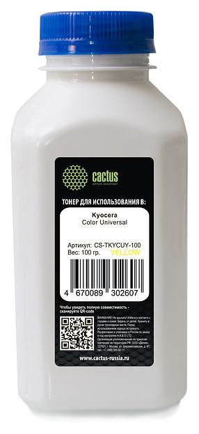 Тонер Cactus CS-TKYCUY-100 желтый флакон 100гр. для принтера Kyocera Color Universal фото 1