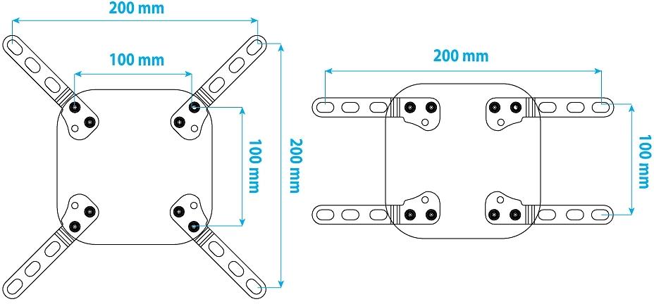 Кронштейн-адаптер для телевизора Kromax ADAPTER-200 черный 33"-43" макс.20кг настольный фиксированный фото 4