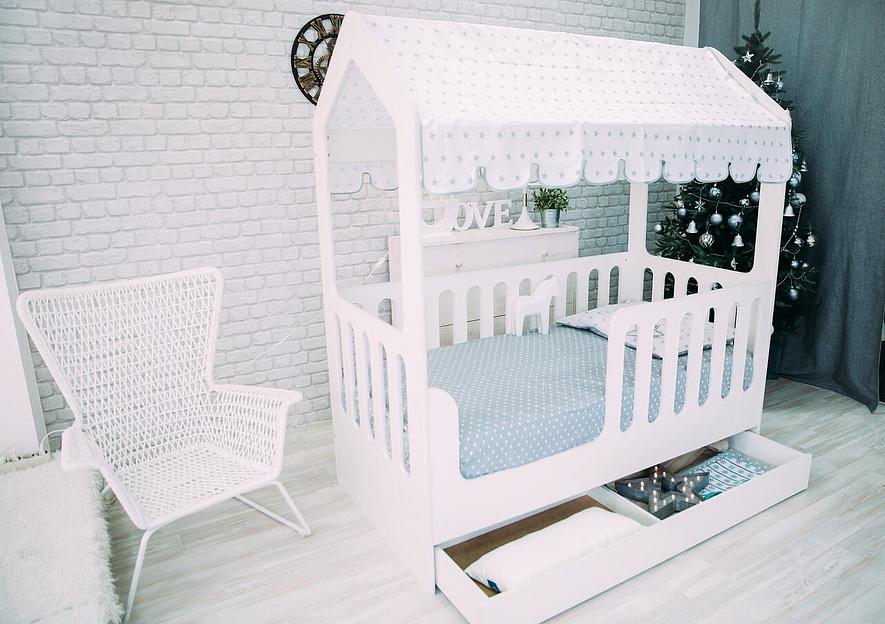 Кровать-домик с ящиком ЛДСП ОПТ фото 6