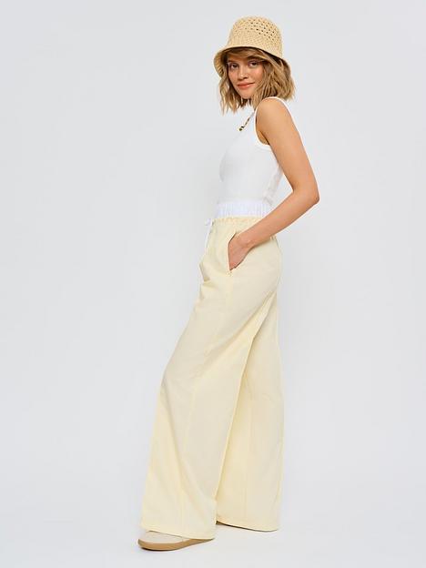 Брюки женские с имитацией белья, желтый, опт фото 1