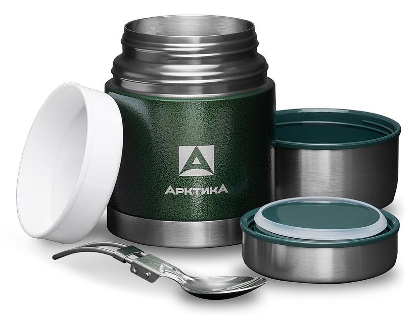 Термос для еды Арктика 306-600А 0.6л. зеленый с чехлом (306-600А/GRE) фото 2