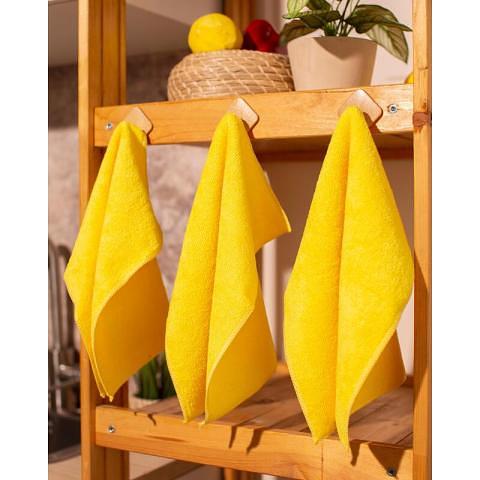 Салфетка из микроволокна 30х30 см, 3 шт, 300 гр, желтый, Luscan фото 1