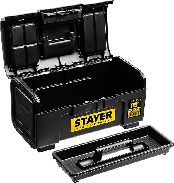 STAYER TOOLBOX-19, 480 х 270 х 240, пластиковый ящик для инструментов, Professional (38167-19) фото 3