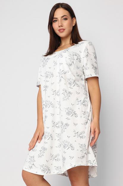 Женская сорочка «Очарование», экрю (серые крокусы), опт фото 3