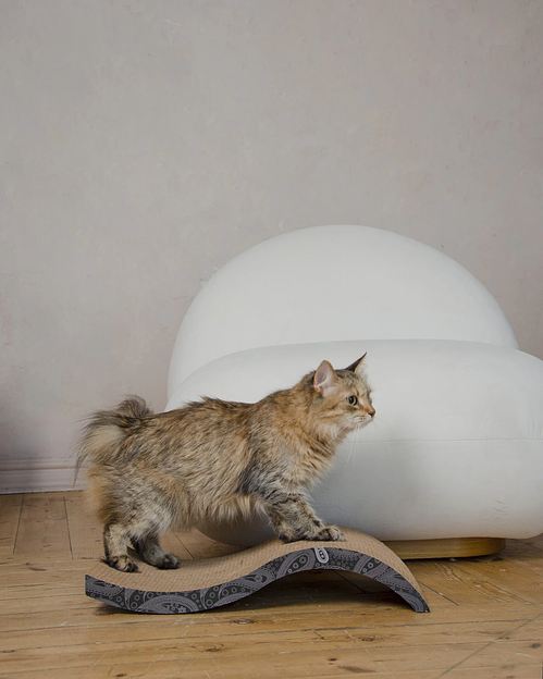 Когтеточка Волна черная с урозом 50х9х25 см опт фото 3