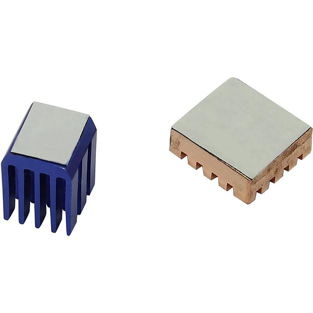 Радиатор ACD RA207 Набор радиаторов ACD Golden (14x12x5mm) + Blue (9x9x12mm) Heat Sink set for Raspberry Pi3 B, Pi3 B+, Pi4 фото 2