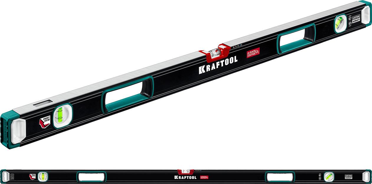 KRAFTOOL A-RATE CONTROL, 1500 мм, точность 0.3 мм/м, с инновационным зеркальным глазком, сверхпрочный уровень (34986-150) фото 1