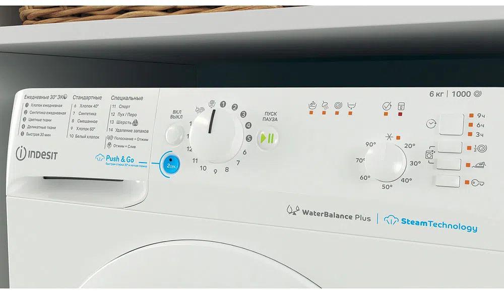 Стиральная машина Indesit BWSB 61051 WWV RU класс: A загр.фронтальная макс.:6кг белый фото 9