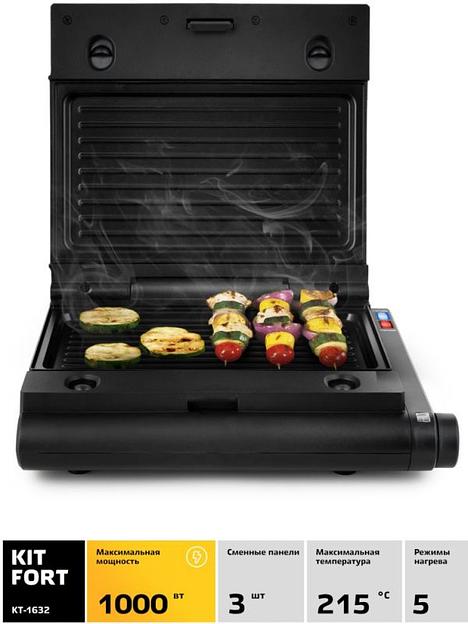 Электрогриль Kitfort КТ-1632 1000Вт черный фото 5