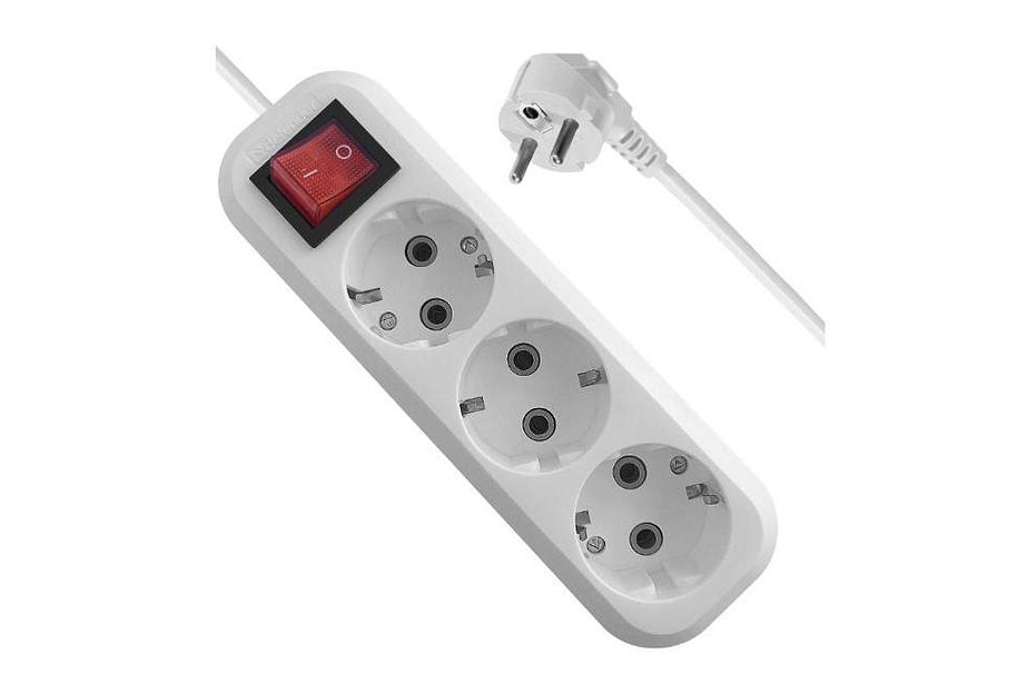 Defender Удлинитель с заземлением L330 16 А,1.5 м, заземление, выключатель фото 1