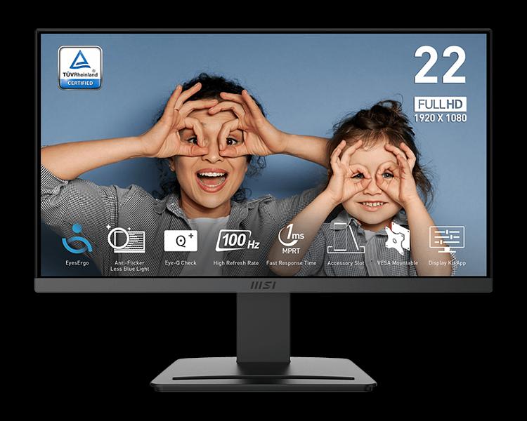 Монитор MSI 21,45'' PRO MP223 E2, 16:9, VA, FHD, 4ms, 250cd, 100Hz, HDMI, DP фото 1