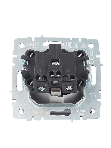 BRITE Розетка одинарная с заземлением с защитными шторками и крышкой 16А IP44 РСбш10-3-44-БрГ графит фото 8