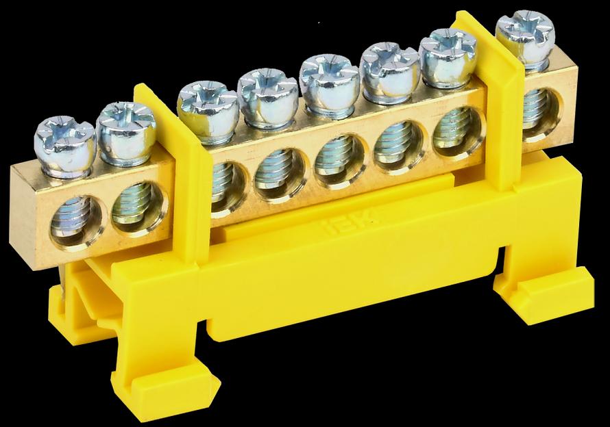 Шина PE земля на DIN-изоляторе типа Стойка ШНИ-6х9-8-С-Ж фото 1