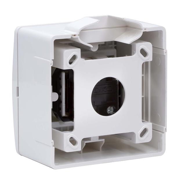 Dkc 10482 Коробка в сборе с силовой розеткой, белая фото 3