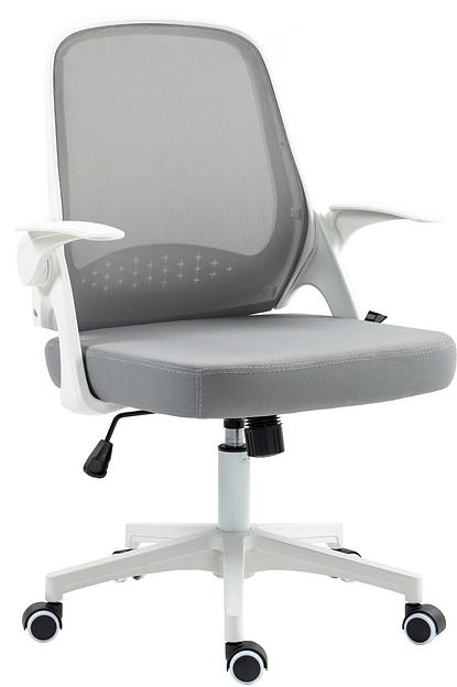 Кресло Cactus CS-WMC212-GY белый/серый сетка/ткань низк.спин. крестов. пластик пластик белый фото 1