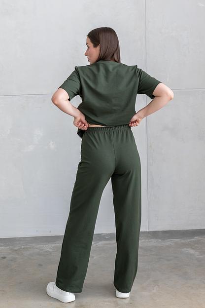 Женский костюм цвета хаки, футер двунитка ОПТ фото 2
