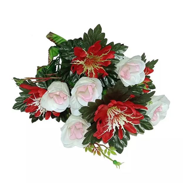 Букет астры с розами 11 голов (2 вида 5+6) 56см 202-693+628 фото 5