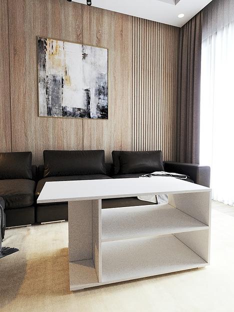 Столик журнальный Wood&Stone «Орион макси» белый 100×50×50.2 см фото 5