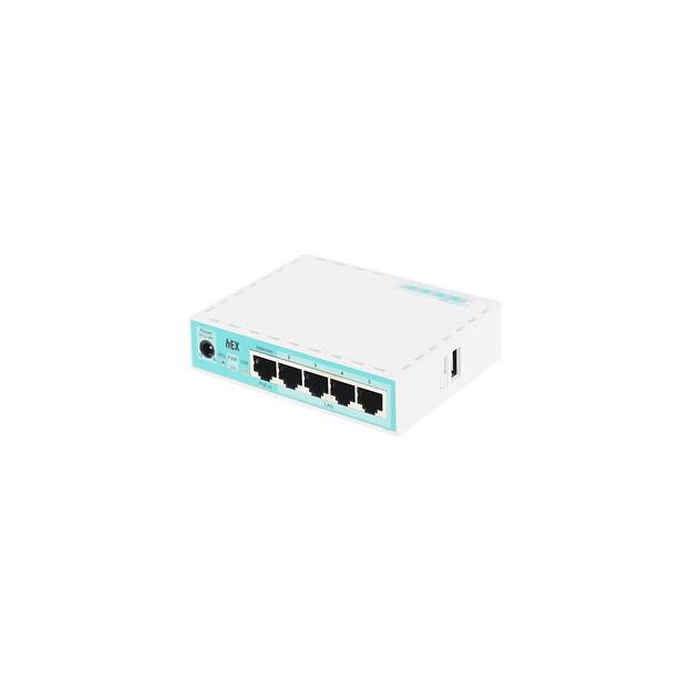 Маршрутизатор MIKROTIK hEX refresh, 4 LAN, 1xUSB, белый [e50ug] фото 1