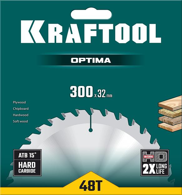 KRAFTOOL Optima, 300 х 32 мм, 48Т, пильный диск по дереву (36951-300-32) фото 5