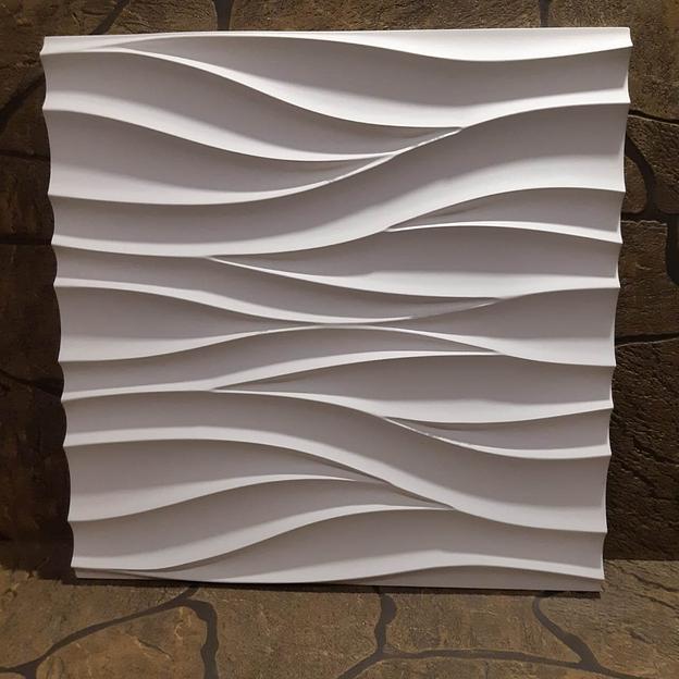 Панель гипсовая 3D эконом «Скандинавская волна» 500×500 мм фото 3
