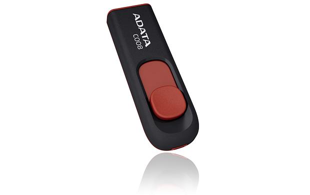 Флеш-накопитель 64GB USB 2.0 ADATA C008 [AC008-64G-RKD] Черный, красный фото 1